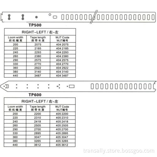 Rapier Loom Tapes for Tp300/400/500/600